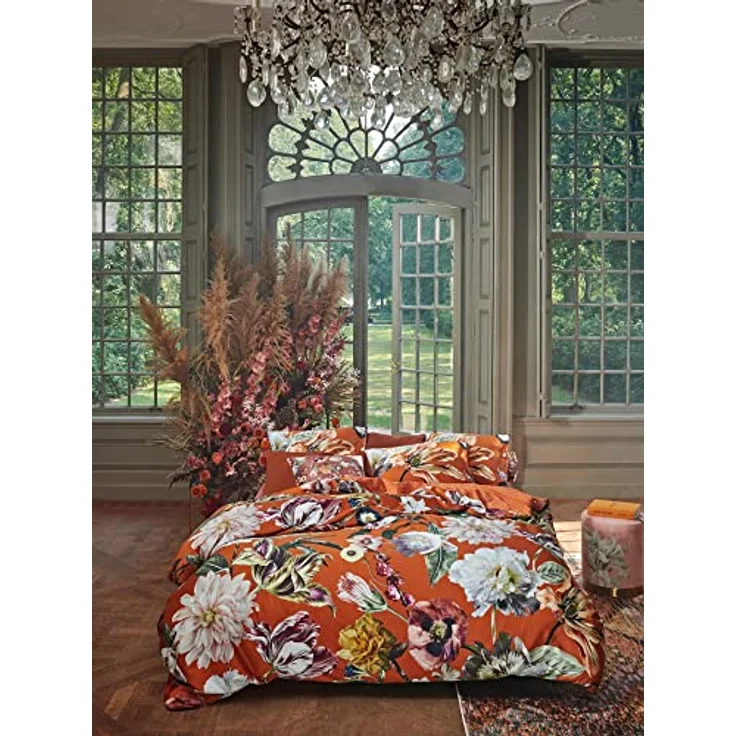 ESSENZA Bettwäsche Filou Summer Mauve, 135x200 cm + 1x 80x80 cm - 100% Baumwollsatin 220TC, atmungsaktiv und hautfreundlich - Blumenmotiv – Bild 4