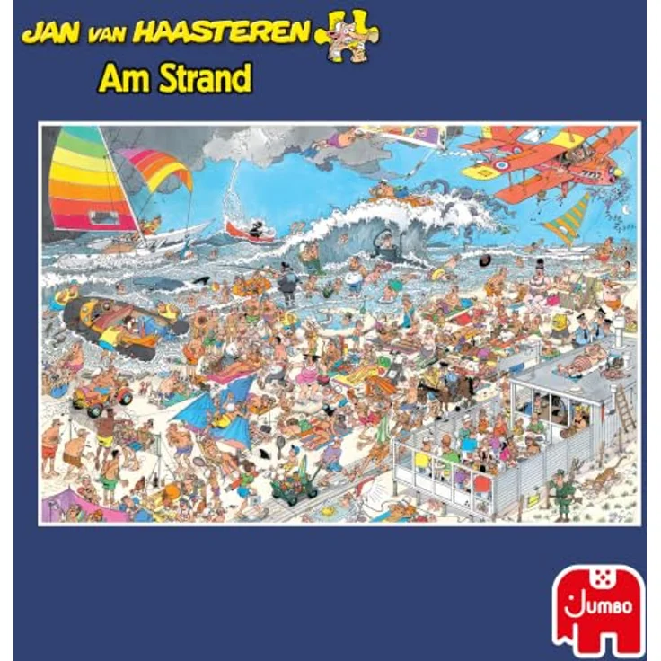 Jan van Haasteren At the Beach, 1500 Teile Comic Puzzle in limitierter Auflage mit detailreicher Strandszene und humorvollen Charakteren – Bild 7