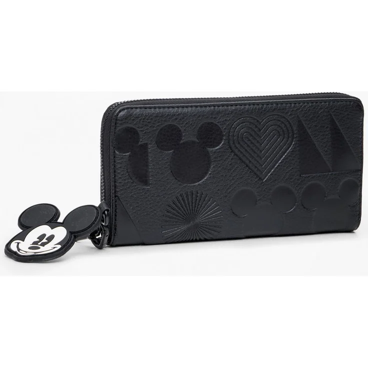 Desigual Damen Geldbörse All Mickey Fiona Black, Kinderportemonnaie in Schwarz mit auffälligem Design – Bild 1