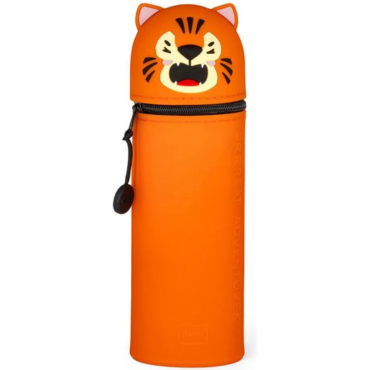 Legami Federmäppchen 2-IN-1 Motiv Tiger KAWAII, Silikon, schwarz – Bild 1