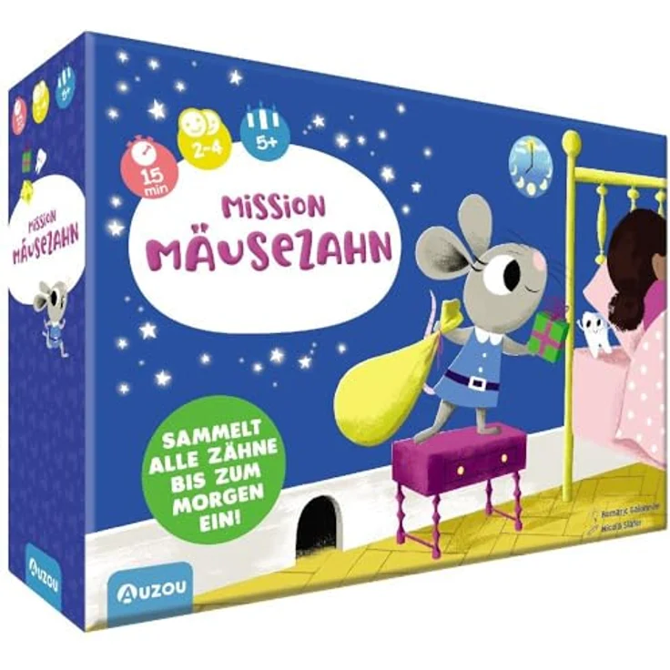 AUZOU Mission Mäusezahn, Kinderspiel für 2-4 Spieler ab 5 Jahren, Brettspiel mit Zahnfee-Thema und einfachen Regeln, ideal als Mitbringsel oder Geschenk für Kindergeburtstage – Bild 1
