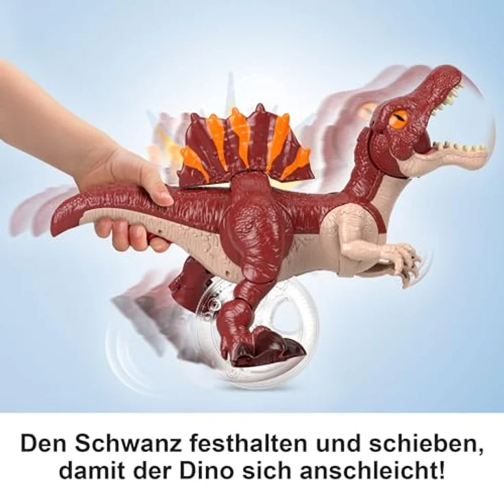 Fisher-Price Imaginext Jurassic World Rebirth Sprinting Spinosaurus, Dinosaurier Figur mit dynamischen Bewegungen, 23 cm, Mehrfarbig – Bild 4
