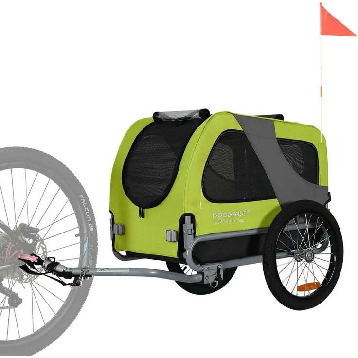 TIGGO Fahrradkinderanhänger DOGGYHUT® MEDIUM Hundefahrradanhänger Hundeanhänger Fahrradanhänger, Verstellbare Sicherheitsleine, 16" Zoll Luftbereifung, StVZO zugelassen - Preisvergleich