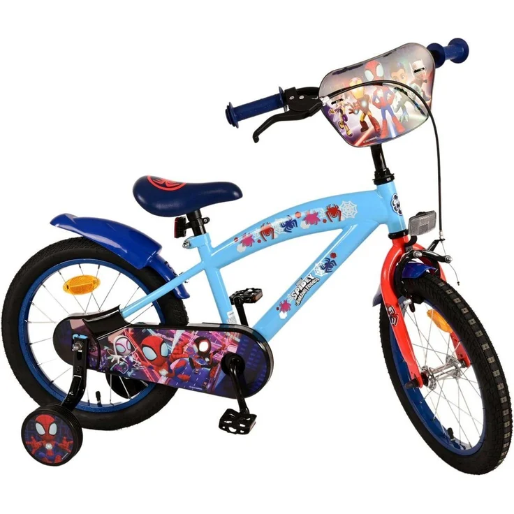 Volare Kinderfahrrad 16 Zoll Kinderfahrrad Rad Marvel Spidey Amazing Friends 21786-SACB, 1 Gang, Rücktritt, Stützräder, Schutzbleche, Kettenschutz, blau – Bild 1