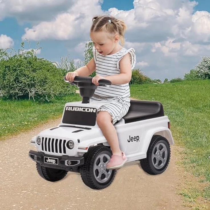 Weiss Rutscher Jeep Gladiator, Kinderfahrzeug mit Kipp-Schutz und Geräuschfunktion, weiss – Bild 2