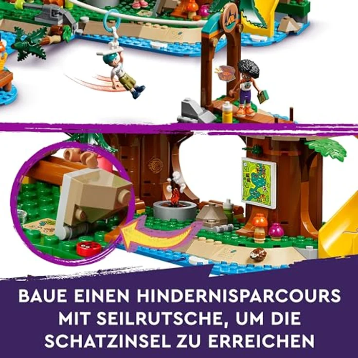 LEGO Friends Baumhaus im Abenteuercamp, Spielset mit 5 Spielfiguren und 5 Tieren, Geschenkidee für kreatives Spielen, Sportspielzeug 42631 – Bild 5