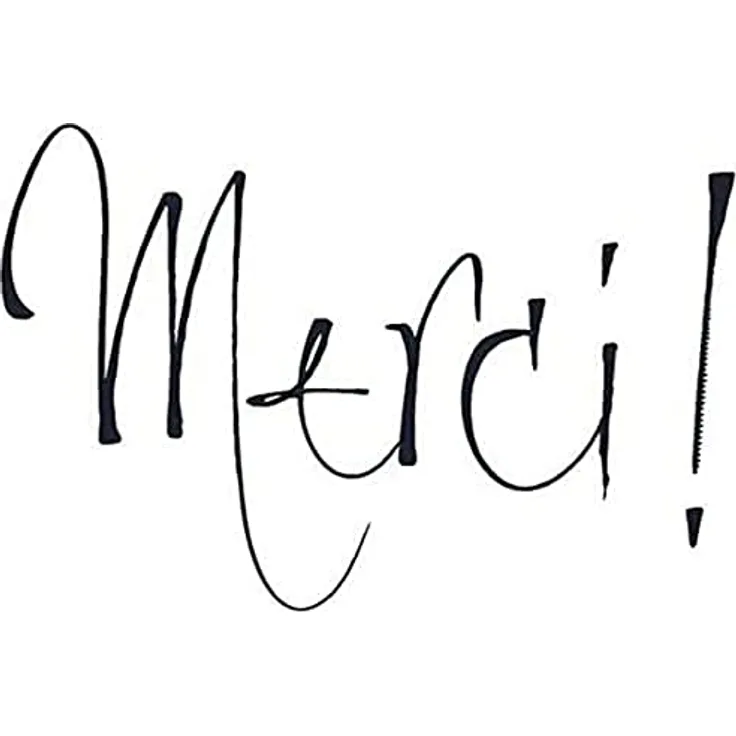 Artemio Holz Stempel E Text 'Merci.,'