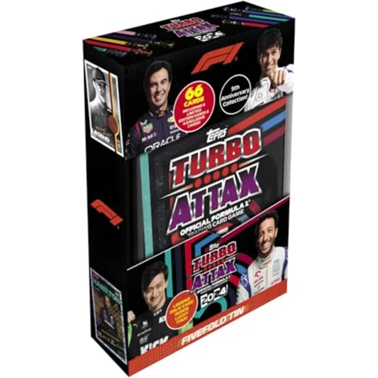 Topps 2024 Turbo-Attax-Formel-1-Karten – fünffache Mega-Dose (60 Karten + 6 LE)