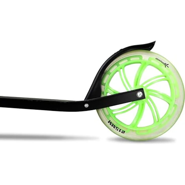 Muuwmi Lights Aluminium Scooter GLOW 215 mm, mit Leuchtrollen, ABEC 7-Kugellagern und klappbarem Lenker, maximal 100 kg belastbar – Bild 8