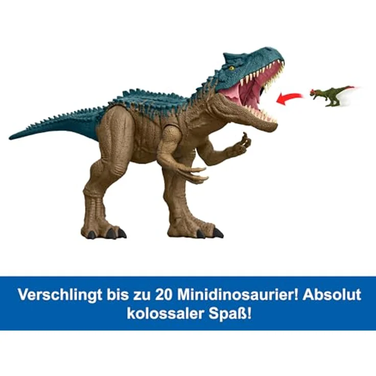 Mattel® Jurassic World Riesendino Allosaurus, Actionfigur mit 97 cm Länge und verschließbarem Bauch für Mini-Dinosaurier – Bild 3