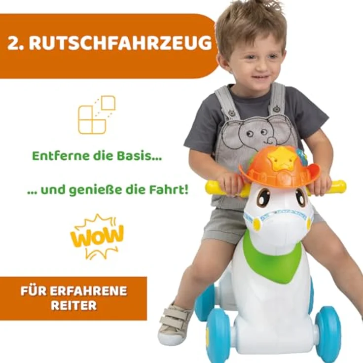 Chicco Baby Rodeo, Schaukelpferd mit interaktivem Aktivitätszentrum, 3 Tasten, aus recyceltem Kunststoff, für Kinder 1-3 Jahre, hergestellt in Italien – Bild 4