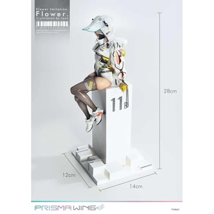 Prime 1 Studio Flower Imitation Prisma Wing PVC Statue 1/7, 28 cm, mit maskiertem und unmaskiertem Gesichtsteil, aschgraue Haare, Blumenmotivierte Basis – Bild 2