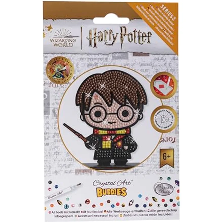 CRYSTAL ART Harry Potter Holzfigur zum Diamantieren, Komplettset mit Strasssteinen, 11 cm – Bild 3