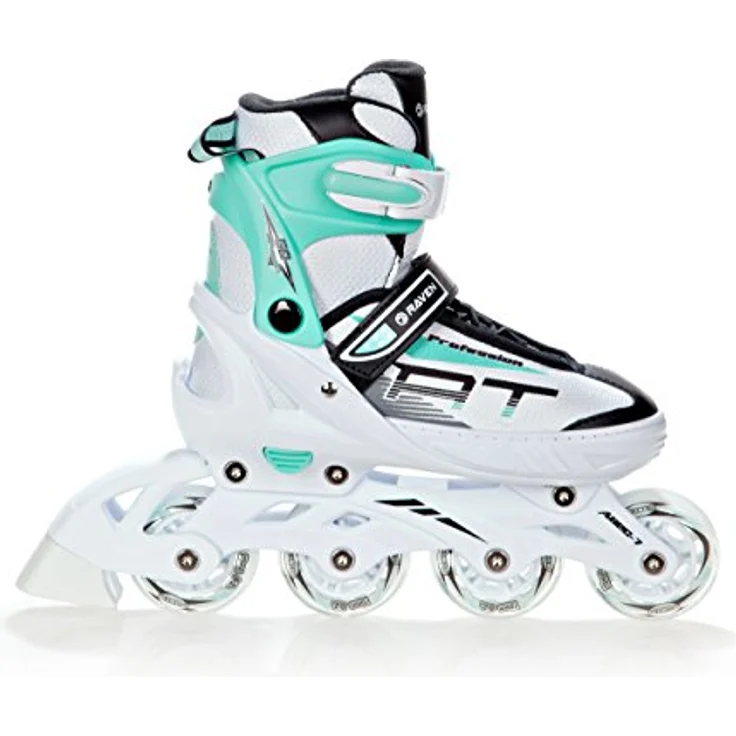 RAVEN Profession Inlineskates Inliner 2in1 mit Schlittschuhen verstellbar (White/Mint ohne Kufen, 31-35) – Bild 1