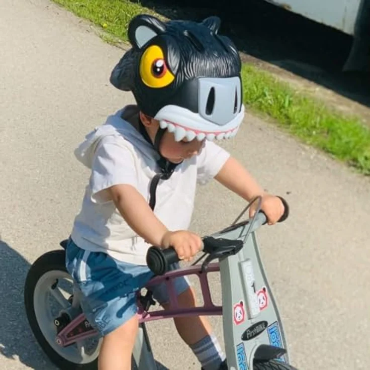 Crazy Safety Kinder Fahrradhelm | Leichter und verstellbarer 3D Tierhelm 49-55 cm (Panther Schwarz) – Bild 5