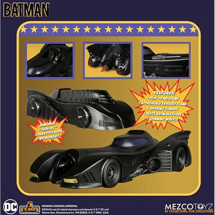 MEZCO Batman (1989) 5 Points Fahrzeug Batmobile, Sammelfigur mit detaillierter Verarbeitung – Bild 6