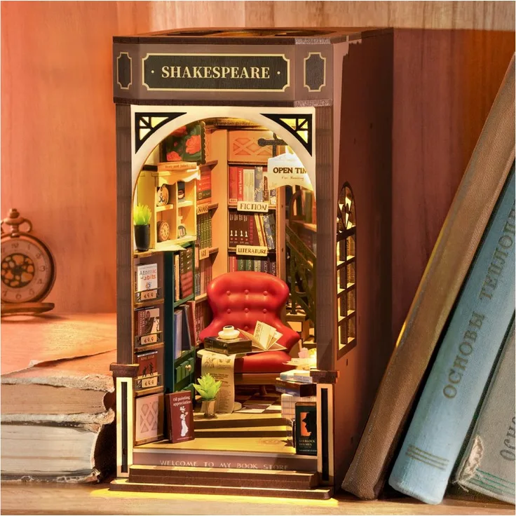 ROLIFE 3D-Puzzle Book Nook "Bookstore", 194 Puzzleteile, kreative Buchstütze und dekoratives Bastelobjekt