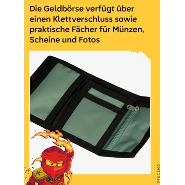 SKANDO BAGS LEGO® NINJAGO® Portmonee, Spinjitzu Master Cardholder mit Klettverschluss & Münzfach, leicht und robust für Kinder – 13 x 25,5 cm – Bild 4