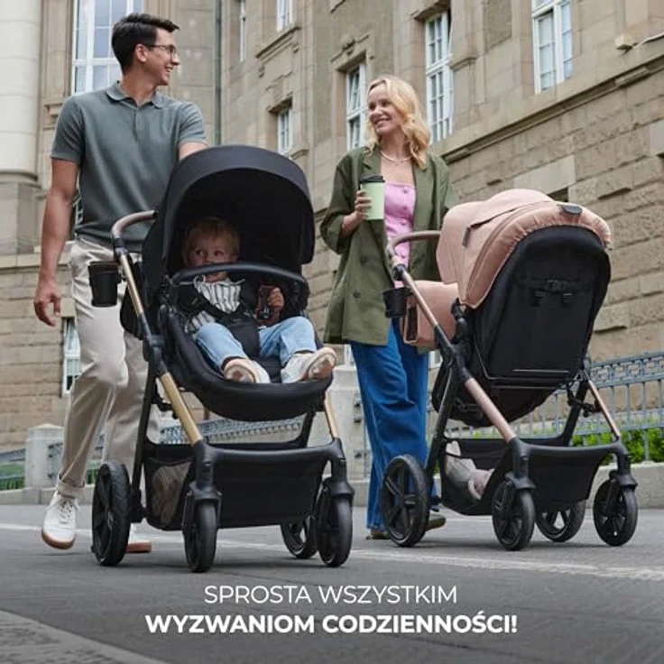 Kinderkraft MOOV 2, 4-in-1 Kombi-Kinderwagen-Set mit wendbarem Sitz & Wanne, Babyschale MINK PRO i-Size, Isofix-Base, Wickeltasche & Zubehör - Sand Beige, inklusive Gratis Mobilitätsgarantie – Bild 13