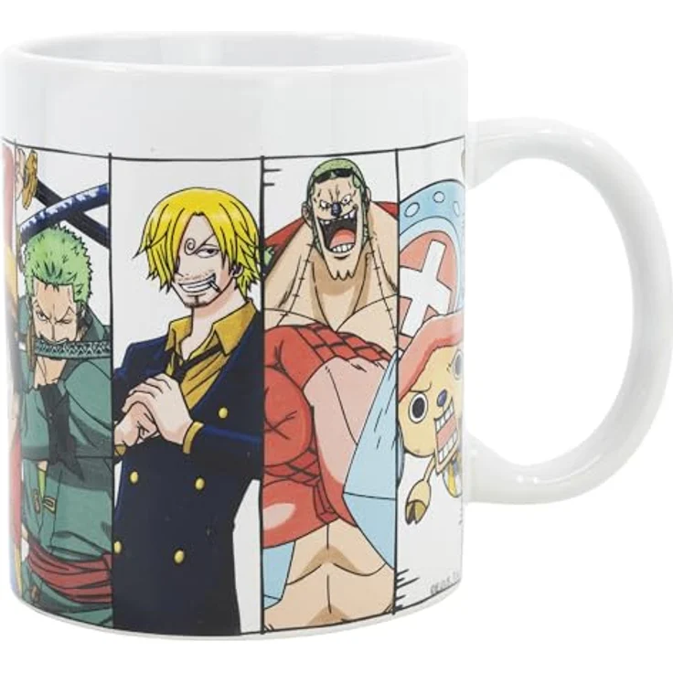 STOR Ein Stück Anime-Charaktere Keramiktasse, 325 ml, mehrfarbig in Geschenkbox, mikrowellengeeignet – Bild 1