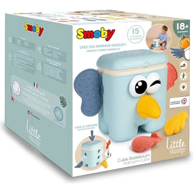 Smoby Little Smoby Steckspiel Kaboom Cube, buntes Steckspielzeug für Kleinkinder, fördert motorische Fähigkeiten, Made in Europe – Bild 4