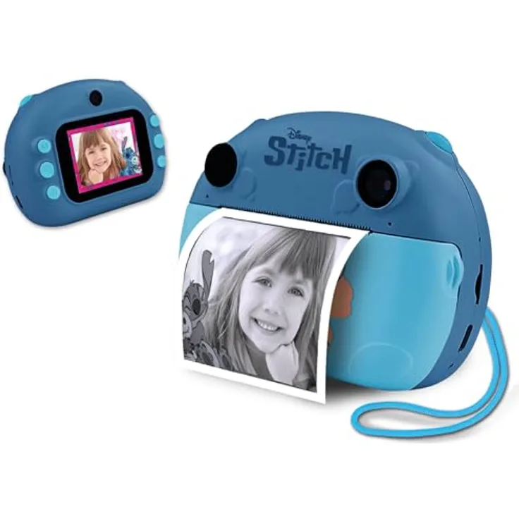Lisciani Stitch Print Cam, Kinderkamera mit Dual-Kamera und lustigen Effekten, pastelrosa