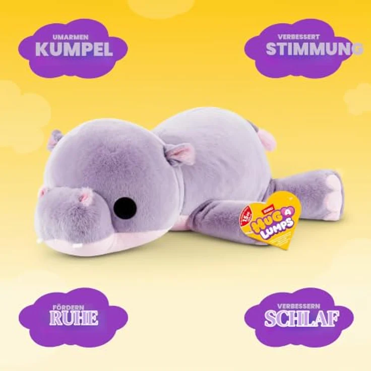 Hug-A-Lumps Hug-A-Lumps-Plush MEDIUM Hippo (Harley) - Serie 2, Stoffpuppe in Plüschqualität – Bild 2
