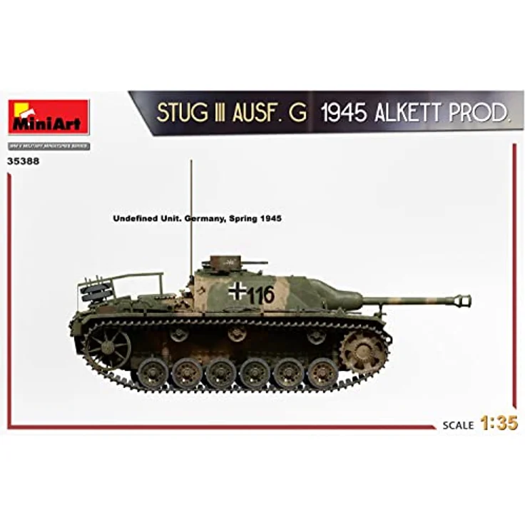 Mini art StuG III Ausf. G 1945 Alkett Prod., Modellfahrzeug im Maßstab 1:35 mit beweglichen Winterkettengliedern und detailgetreuen Photoätzteilen – Bild 18