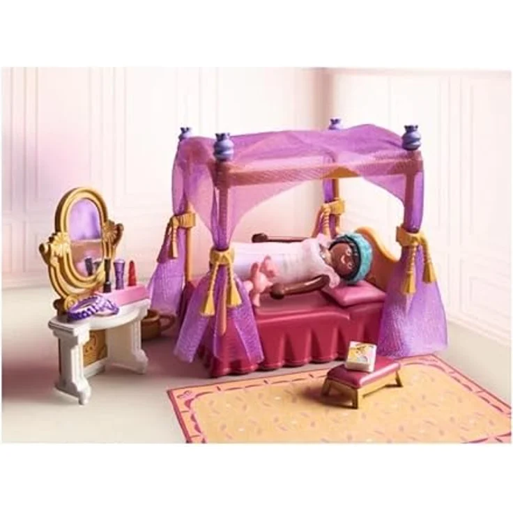 PLAYMOBIL 71847 Prinzessinnen-Schlafzimmer mit Ankleide, Himmelbett und 3 Kleider, Teil der Princess Magic Reihe – Bild 2