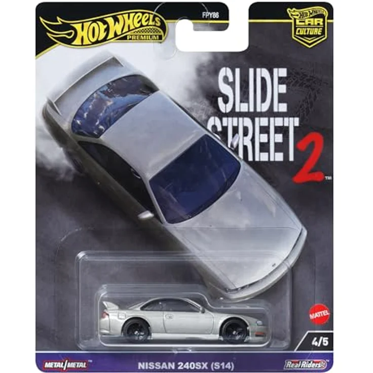 Hot Wheels Nissan 240 SX S14 HKC83, 1:64 Die-Cast Modellfahrzeug aus der Car Culture Slide Street Kollektion – Bild 1