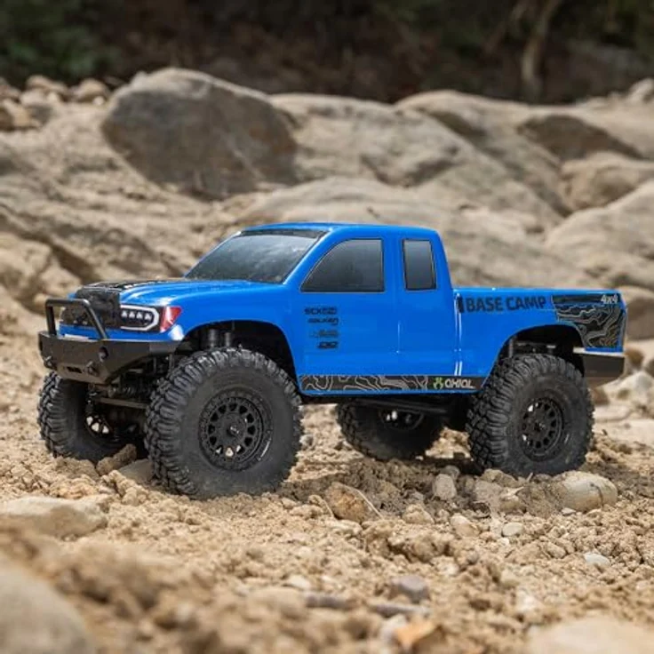 Axial SCX24 Base Camp 1/24, 4x4 Rock Crawler Brushed RTR, mit maßstabsgetreuer Karosserie und Spektrum Funksystem, Blau – Bild 2