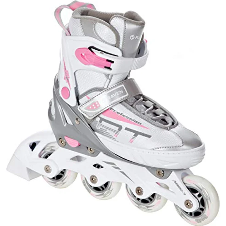 RAVEN Profession Inlineskates Inliner 2in1 für Kinder und Erwachsene, verstellbar (White/Pink ohne Kufen, 28-32) – Bild 3