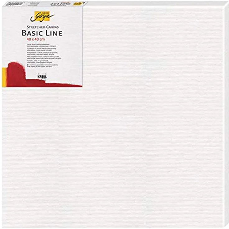 KREUL 64040 - Solo Goya Stretched Canvas Basic Line, Keilrahmen ca. 40 x 40 cm, mit Leinwand aus Baumwolle 4 fach grundiert, ideal für Öl, Acryl-und Gouachefarben – Bild 1