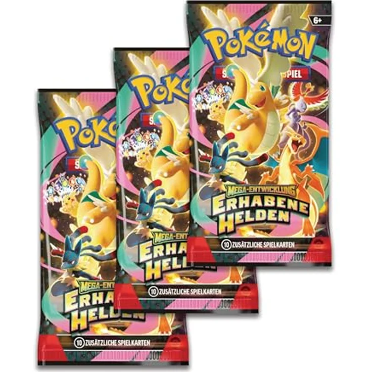 The Pokemon Company Glumanda | 3 Booster-Packs | Pokemon Tech-Sticker-Kollektion mit holografischer Promokarte, deutsch – Bild 4