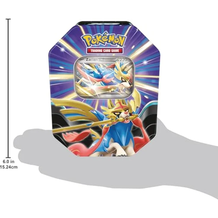 Pokémon Pokémon-Sammelkartenspiel: Tin-Box Schlagkräftige Legenden - Zacian-ex mit holografischer Promokarte und 4 Boosterpacks – Bild 3