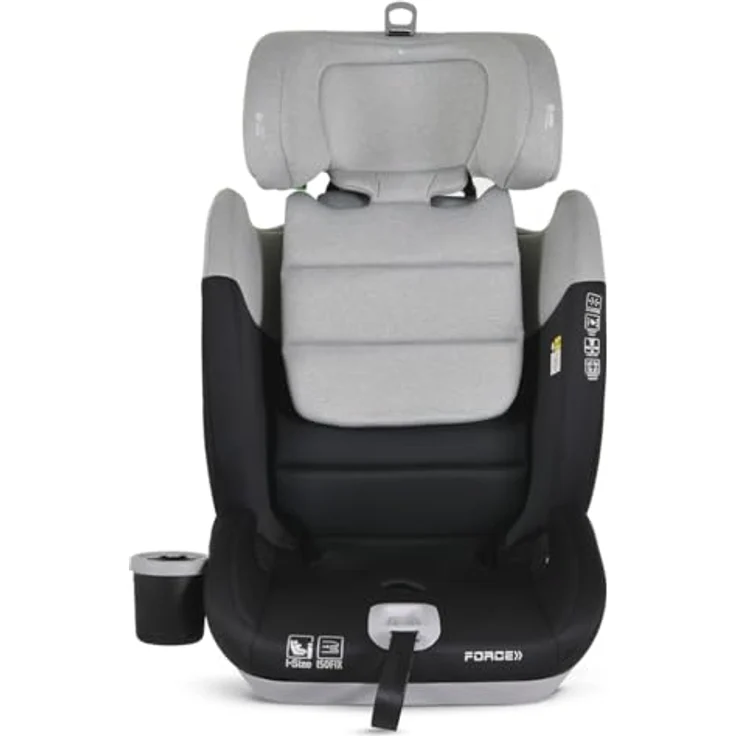 Cangaroo Force i-Size 76-150, Reboarder Kindersitz mit Isofix, SPS-Seitenschutzsystem und verstellbarer Kopfstütze, schwarz – Bild 4