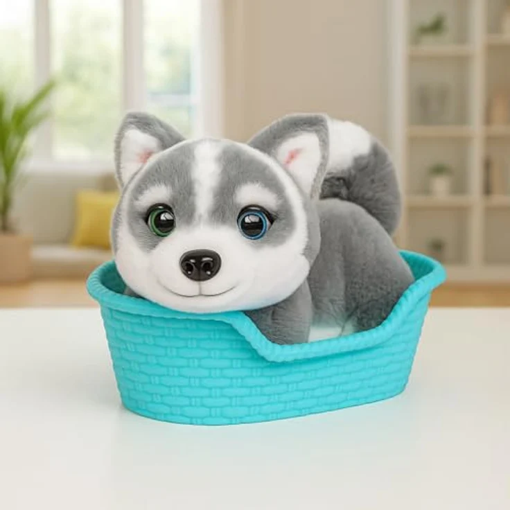 LITTLE LIVE PETS My Really Real Puppy Mini – Aurora der Husky, interaktiver Puppy mit 20+ Geräuschen und Reaktionen, inklusive Präsentationskorb, 11 cm groß – Bild 7