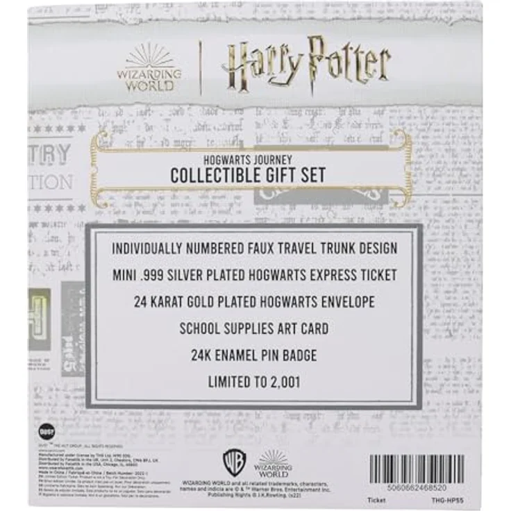 Fanatic Harry Potter Collector Geschenkbox Harry Potter's Journey to Hogwarts Collection, limitiertes Set mit nummeriertem Reisekoffer, versilbertem Hogwarts Express Ticket und vergoldeten Accessoires – Bild 9