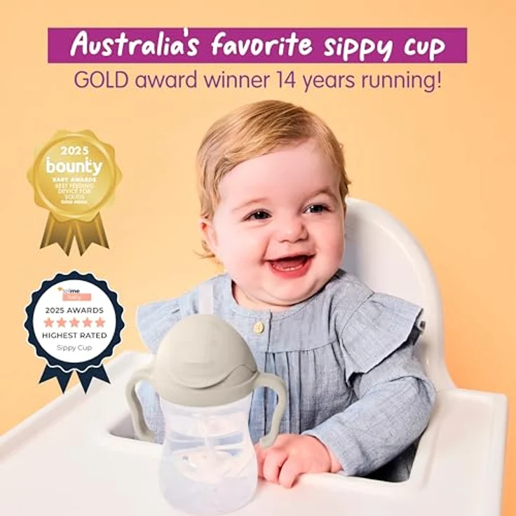 B.Box Gelato Cup Tasse mit Strohhalm, 240 ml, praktische Kindertasse in Latte für 6 Monate+ – Bild 9