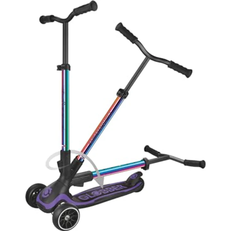 Globber Ultimum Neo Chrome Kinderroller, höhenverstellbar, faltbar, für Kinder und Erwachsene, bis 100 kg, rutschfeste Plattform, max. Sicherheit – Bild 3