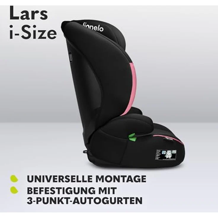 lionelo Autokindersitz LARS I-SIZE, 12-36kg, 100-150 cm, Memory Foam – Bild 4