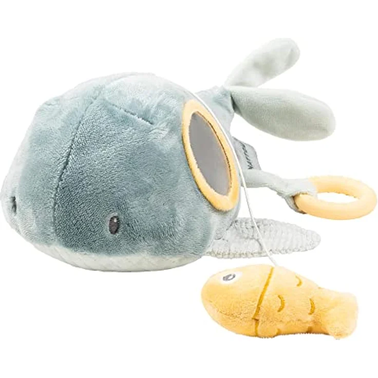 Nattou Aktiv-Spielzeug Wal Sally, Mit Vibrationsfunktion und verschiedenen Aktivitäten, Ca. 32 cm, Dunkelblau – Bild 1