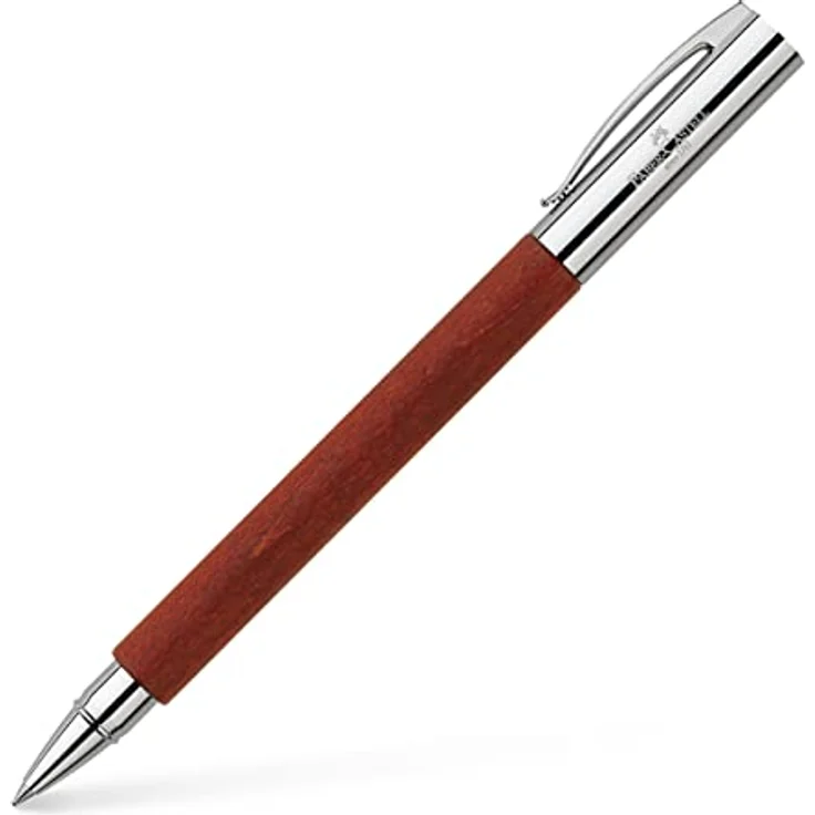 Faber-Castell Ambition Birnbaum, Schreibstift aus rötlich-braunem Birnbaumholz mit hochglänzendem Metallgriff und austauschbarer Mine – Bild 1