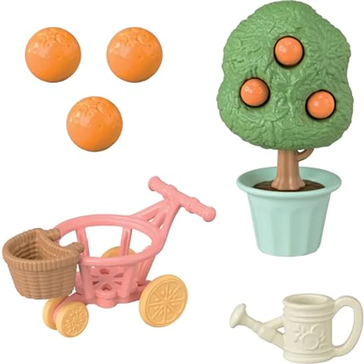 Sylvanian Families - 5860 Zitronenvogel Familie, Spielset mit 4 samtig-weichen Vogel-Figuren, Zubehör und Obstbaum mit Erntefunktion für Kinder ab 3 Jahren – Bild 5