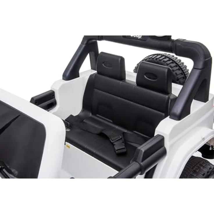 Beneo RIRICAR Elektroauto für Kinder Jeep Wrangler 12V, Weiß, 2-Sitzer mit 2,4-GHz-Fernbedienung, Bluetooth-Radio, Lithium-Akku, EVA-Räder, für Kinder 3-8 Jahre – Bild 4