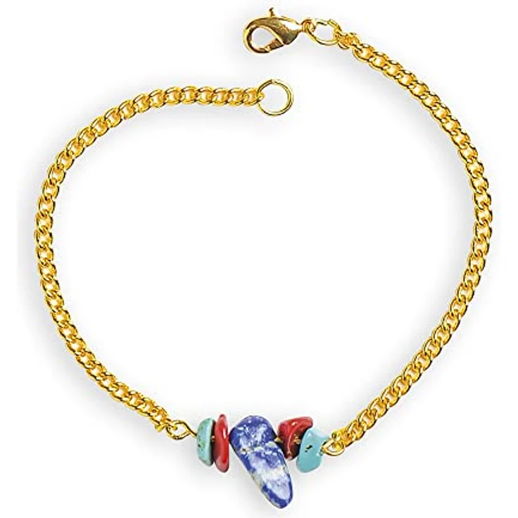 Janod Kreativset Glücksstein-Schmuckstücke, Bastelset zur Herstellung von 16 Armbändern und Halsketten aus echten Steinen, ab 8 Jahren – Bild 10