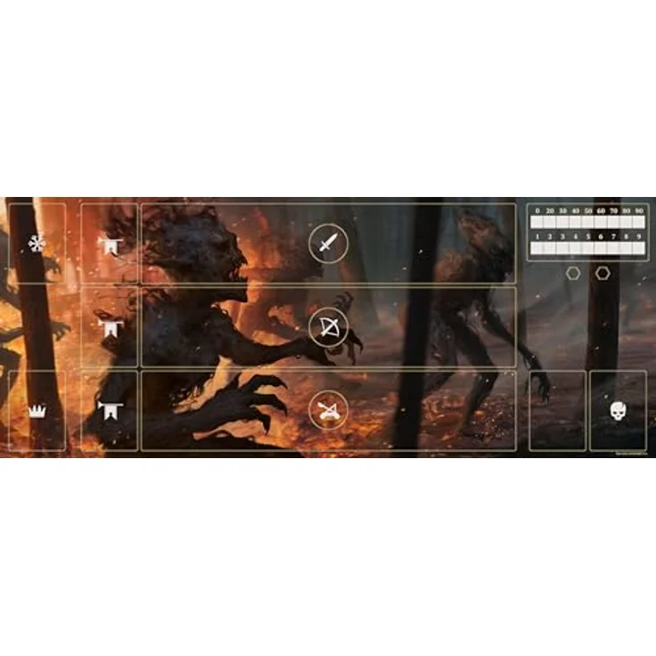 No Loading Games Gwent Neoprene Mat – Monsters, rutschfest mit aufgedruckten Kartenzonen, Maße: 290 x 730mm – Bild 3