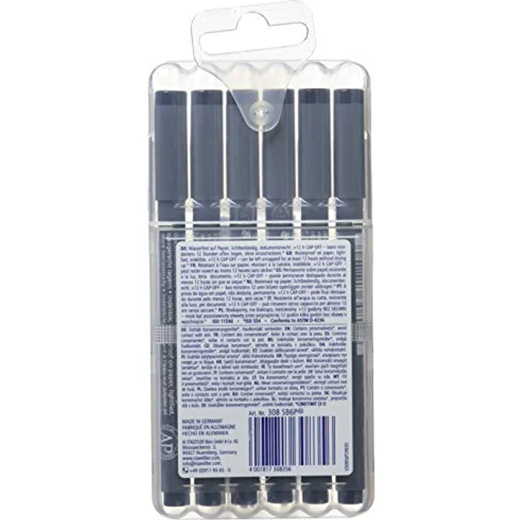 Staedtler 308 SB6P Schwarz Schwarz Polypropylen (PP) Rund Metall 0 8 mm – Bild 3