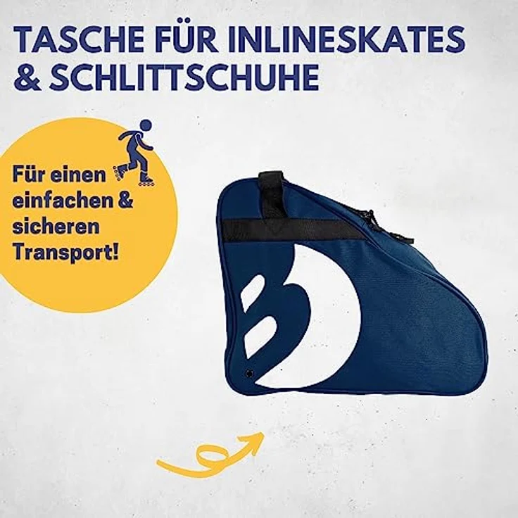 Best Sporting Sporttasche Transporttasche für Inlineskates und Schlittschuhe, verstellbarer Trageriemen, attraktives Design mit weißen Paspeln – Bild 3
