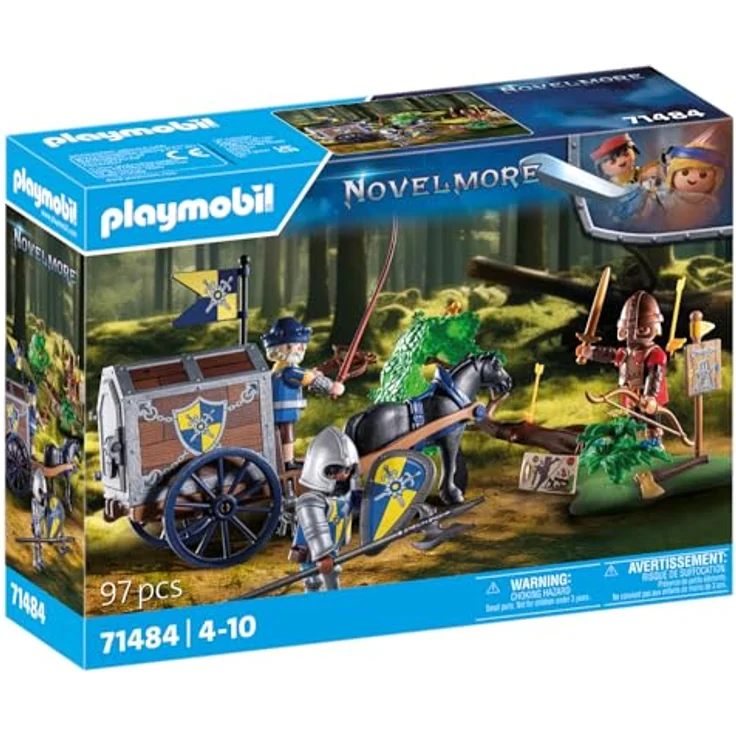 PLAYMOBIL 71484 Überfall auf Transportwagen, Ritterspielwelt Novelmore mit geheimen Bauplänen und Drachengold – Bild 2